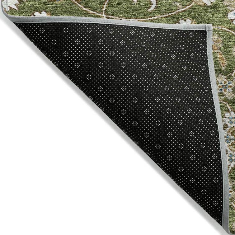 Machine Washable Indoor/Outdoor Cicel ACN1149 Olive Rug