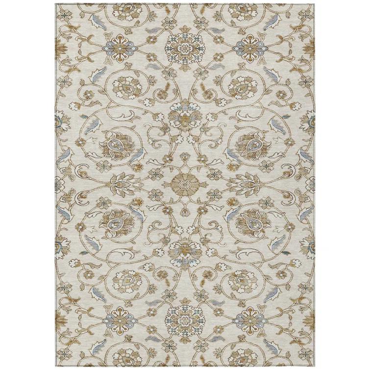 Machine Washable Indoor/Outdoor Cicel ACN1149 Ivory Rug