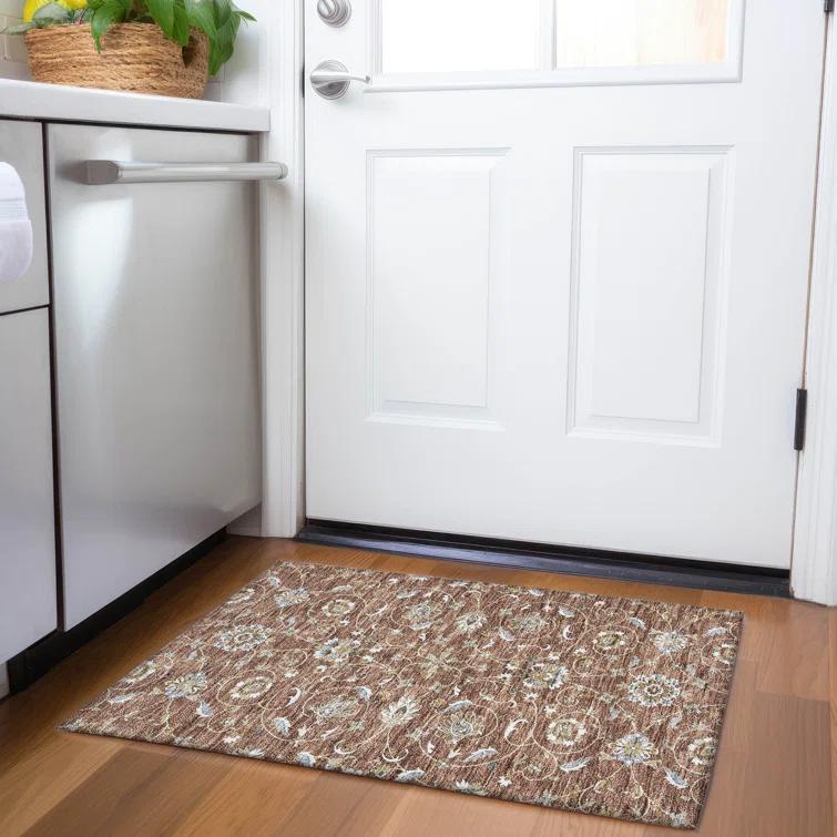 Machine Washable Indoor/Outdoor Cicel ACN1149 Paprika Rug