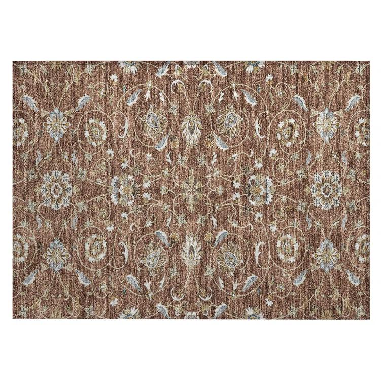 Machine Washable Indoor/Outdoor Cicel ACN1149 Paprika Rug