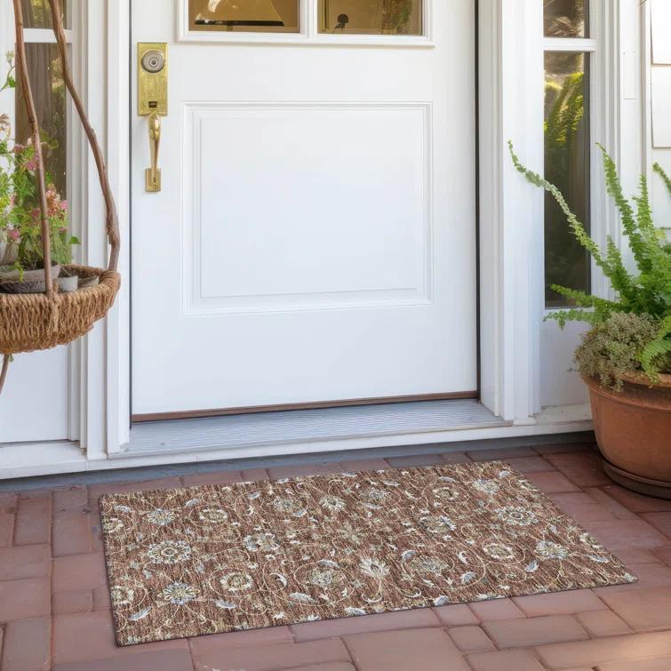 Machine Washable Indoor/Outdoor Cicel ACN1149 Paprika Rug