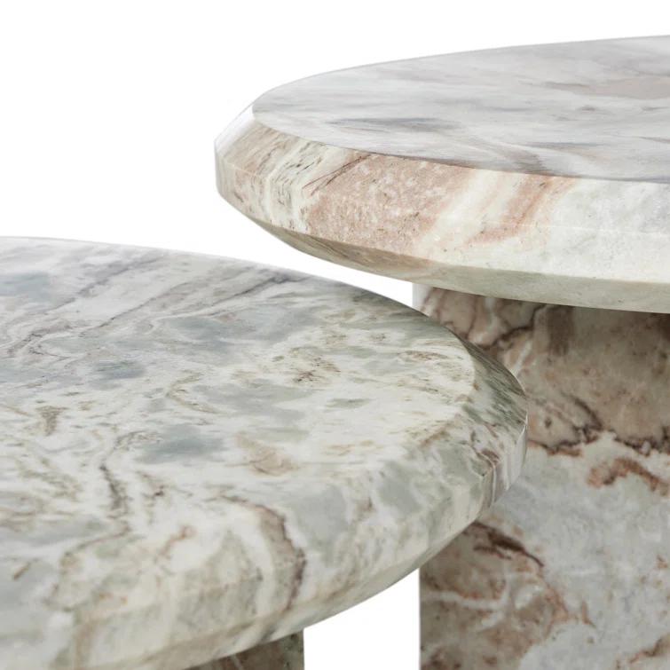 Kapala Nesting Coffee Table (Set of 2) - Taupe Marble