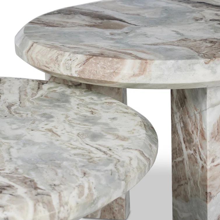 Kapala Nesting Coffee Table (Set of 2) - Taupe Marble