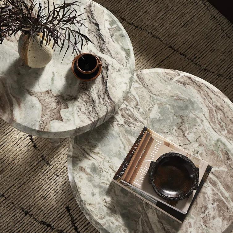Kapala Nesting Coffee Table (Set of 2) - Taupe Marble