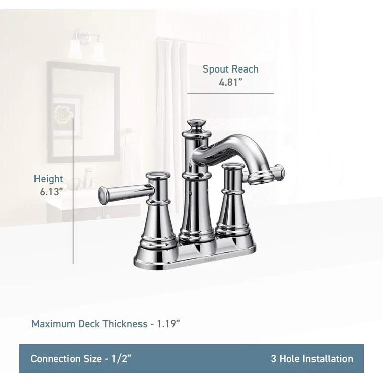 Moen 6401ORB Belfield Two-Handle Centerset Bathroom Faucet in Oil Rubbed Bronze