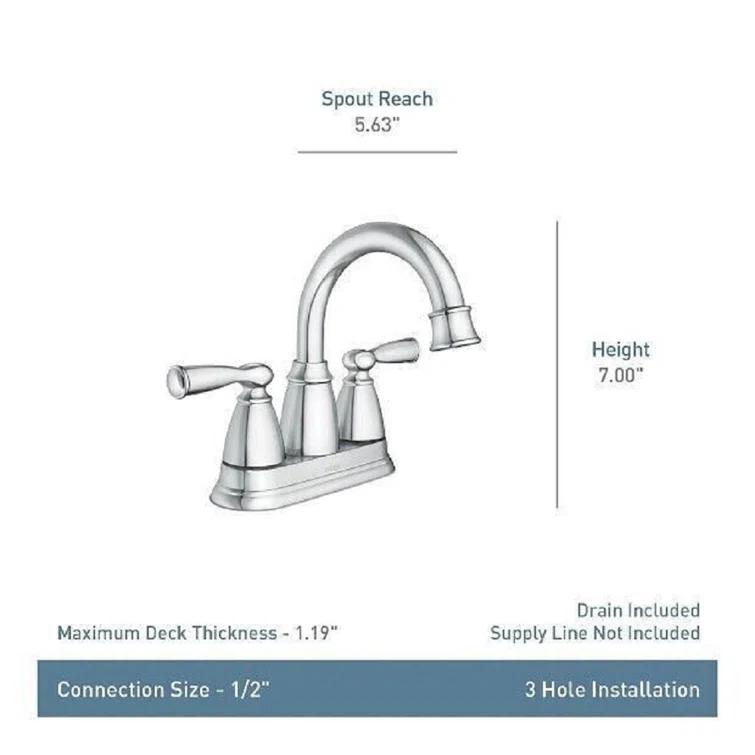 Moen Banbury 4-in Centerset 2-Handle Bathroom Faucet in Chrome