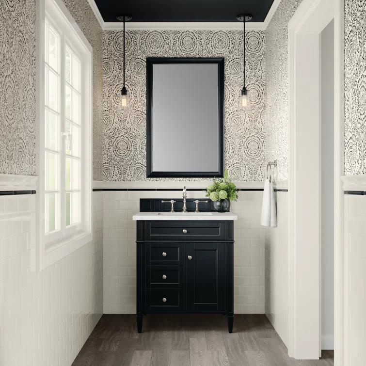 30 in. Single Vanity, Black Onyx with 3 cm Lime Delight Quartz Top
