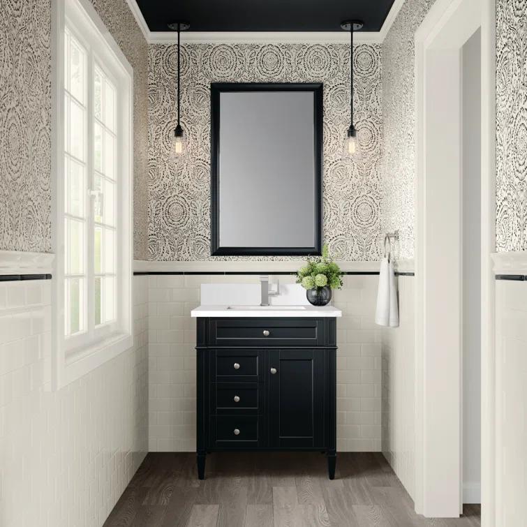 30 in. Single Vanity, Black Onyx with 3 cm Lime Delight Quartz Top