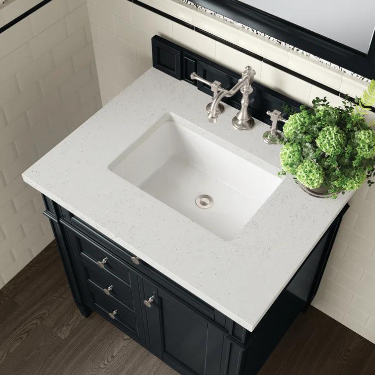 30 in. Single Vanity, Black Onyx with 3 cm Lime Delight Quartz Top