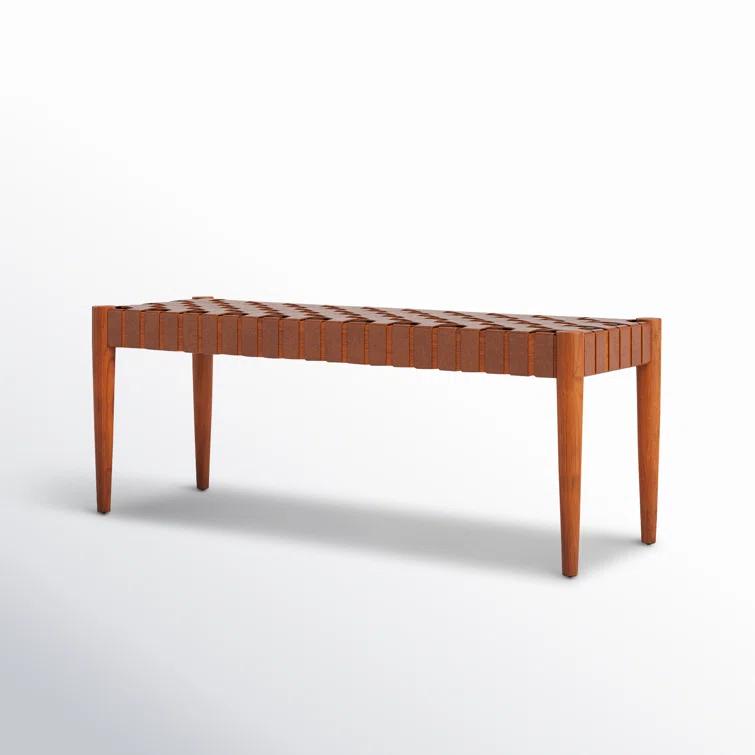 Orin 47" Woven Leather Bench