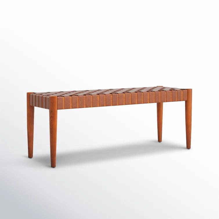 Orin 47" Woven Leather Bench