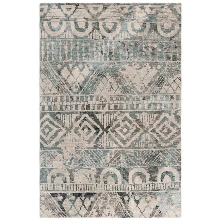 Safavieh Southwestern Hand Knotted Wool/Cotton Southwestern Rug in Gray