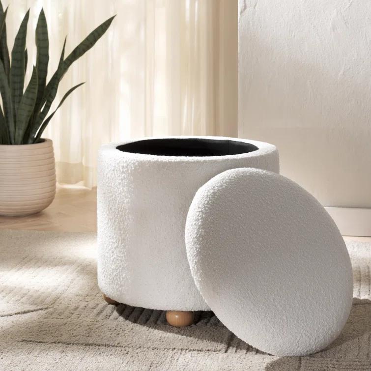 Becka Square Boucle Storage Ottoman