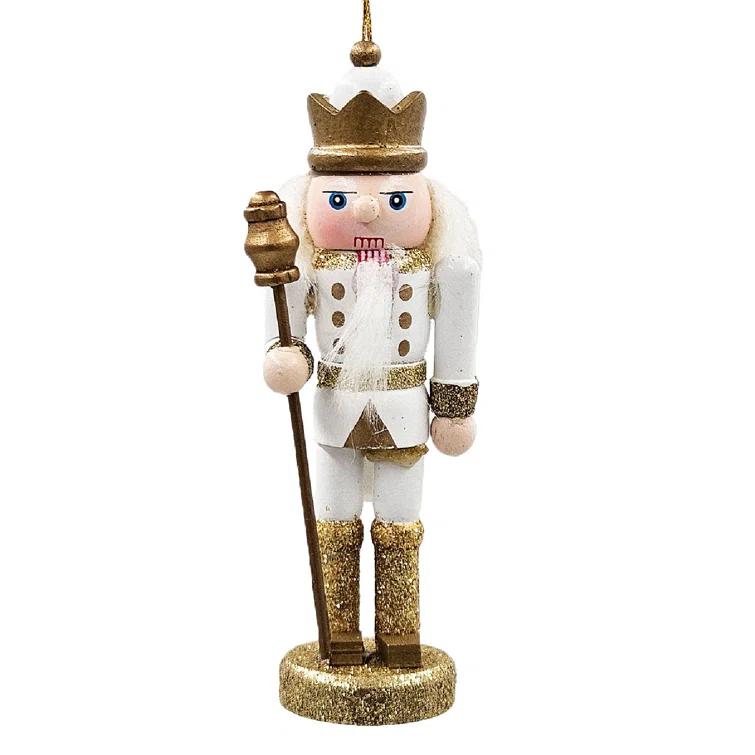 A&B Home 5" Nutcracker Ornaments - Set of 9 - White/Gold (Set of 9)