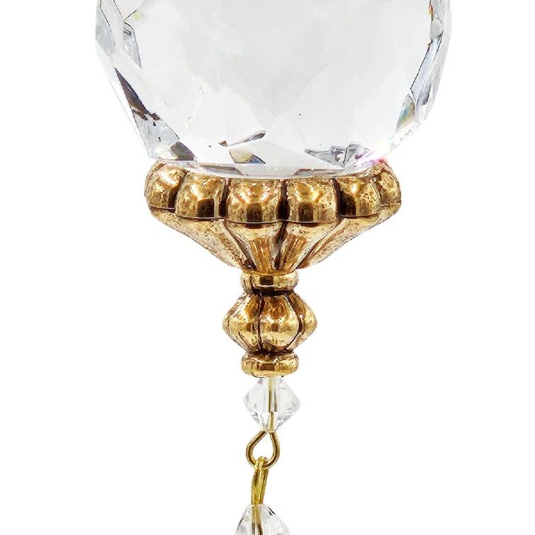 A&B Home 9" Long Acrylic Drop with Polyester Tassel Hanging Ornaments - Set of 12 - Clear/Silver (Set of 12)