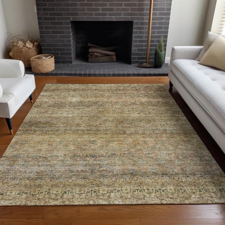 Machine Washable Indoor/Outdoor Cicel ACN1174 Wheat Rug