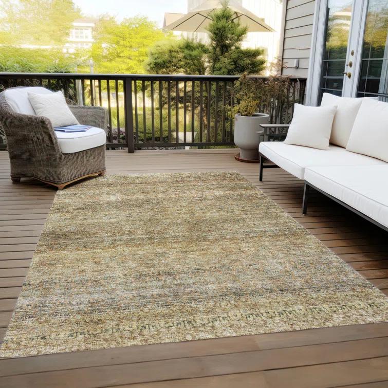 Machine Washable Indoor/Outdoor Cicel ACN1174 Wheat Rug
