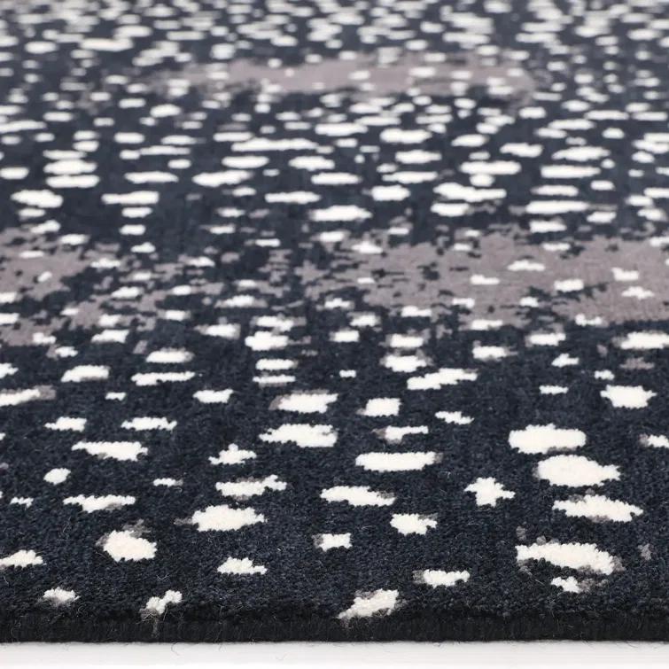 Louis Animal Print Area Rug in Black/White/Gray