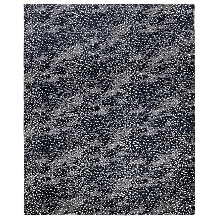 Viviana Abstract Area Rug in Black/Gray/White