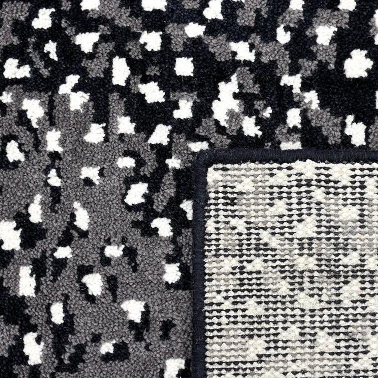 Viviana Abstract Area Rug in Black/Gray/White