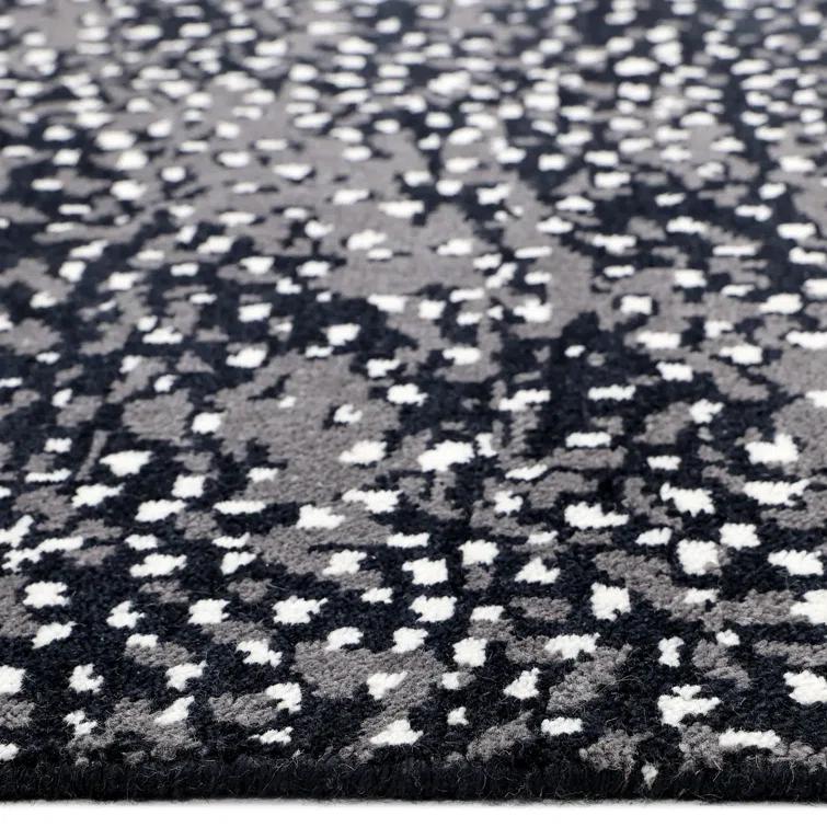 Viviana Abstract Area Rug in Black/Gray/White