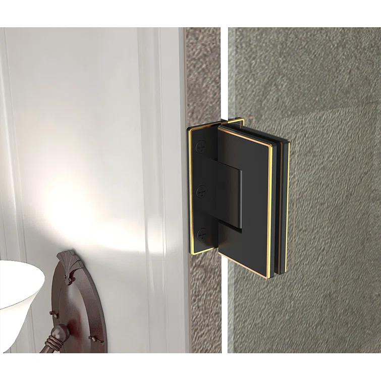 Nautis 72" H Hinged Frameless Shower Door