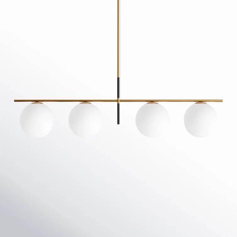 Drake 4 Light Glass Steel Dimmable Pendant