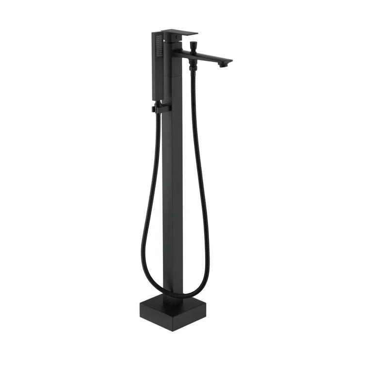 Single Handle Free Standing Bathtub Faucet with Diverter and Handshower