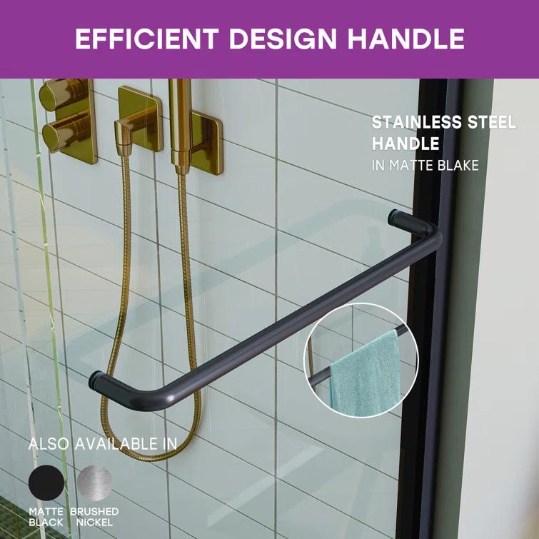 55" - 59" W x 72" H Double Sliding Semi-Frameless Shower Door