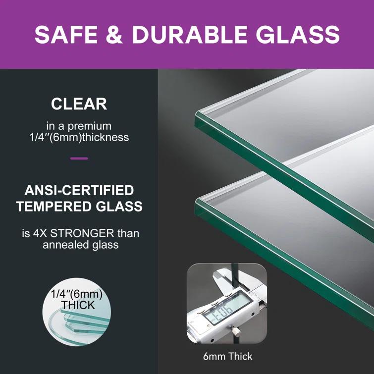 55" - 59" W x 72" H Double Sliding Semi-Frameless Shower Door