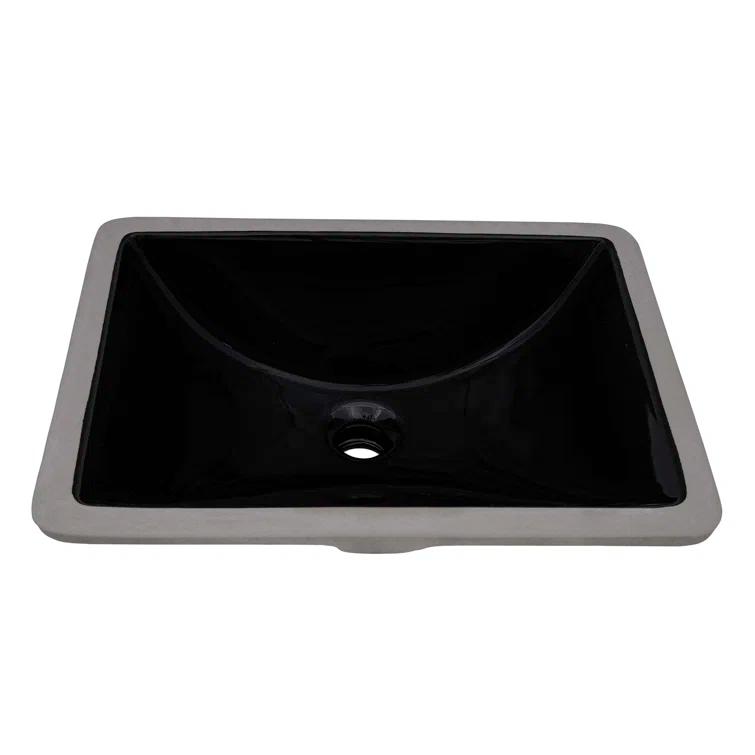Ruvati 17 x 12 inch Undermount Bathroom Rectangular Porcelain Ceramic Sink with Overflow