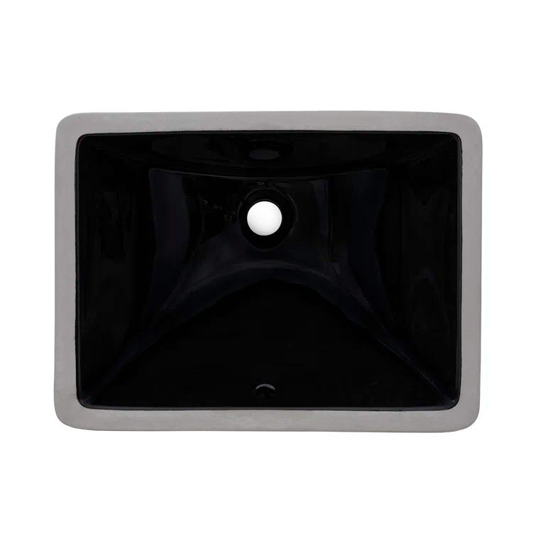 Ruvati 17 x 12 inch Undermount Bathroom Rectangular Porcelain Ceramic Sink with Overflow
