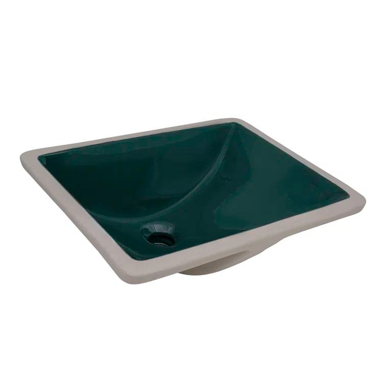 Ruvati 17 x 12 inch Undermount Bathroom Rectangular Porcelain Ceramic Sink with Overflow