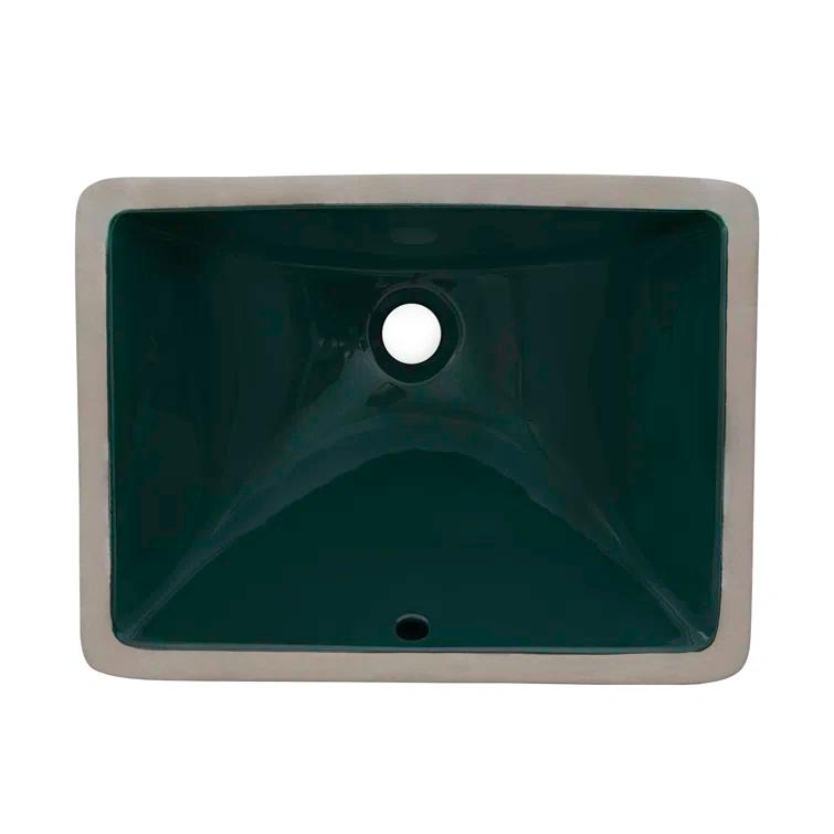 Ruvati 17 x 12 inch Undermount Bathroom Rectangular Porcelain Ceramic Sink with Overflow