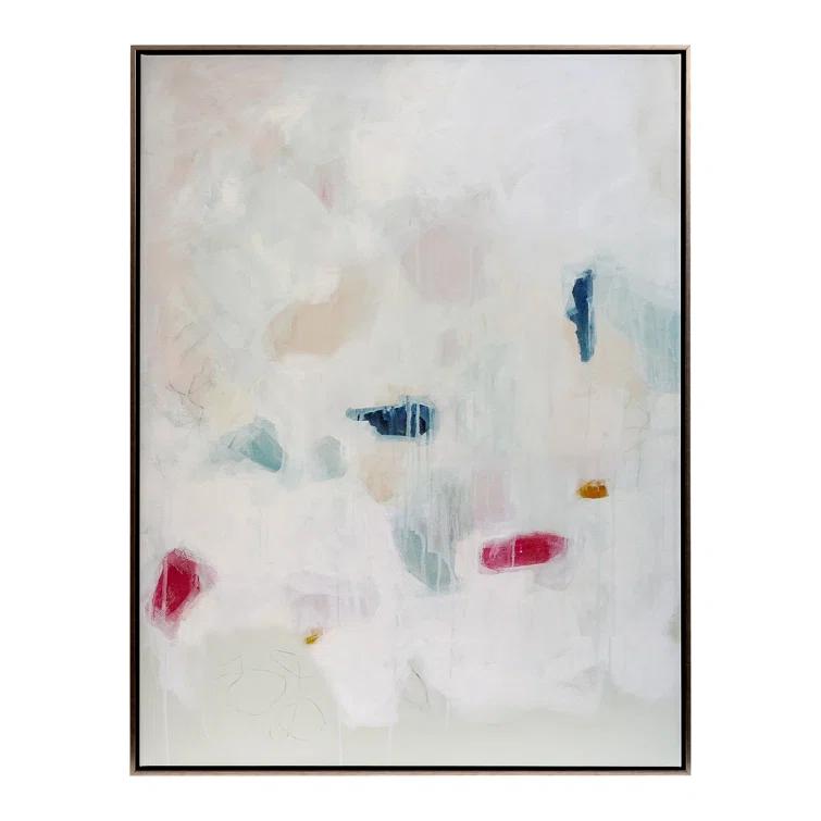 Multicolor Abstract Canvas Print with Champagne Frame