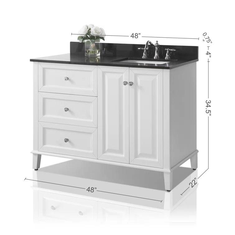 Hannah 48'' Single Bathroom Vanity with Quartz Top