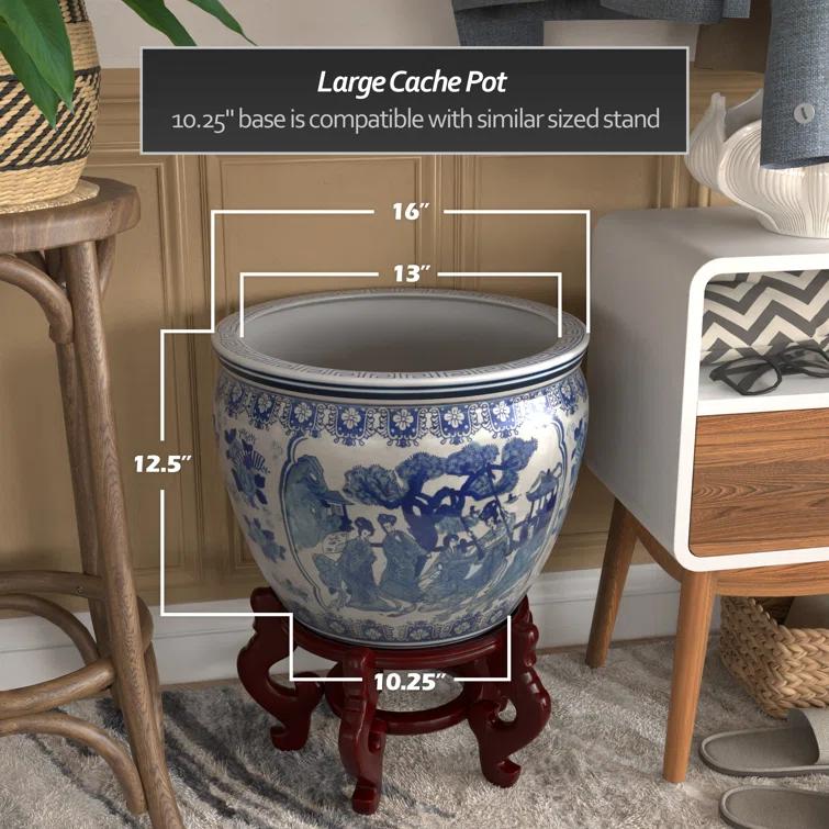 Large Blue and White Chinese Porcelain Pot Planter