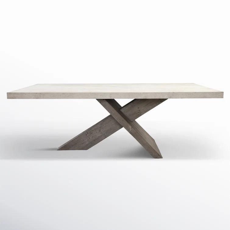 Durant Cream & Gray Reclaimed Wood 84" Rectangular Dining Table
