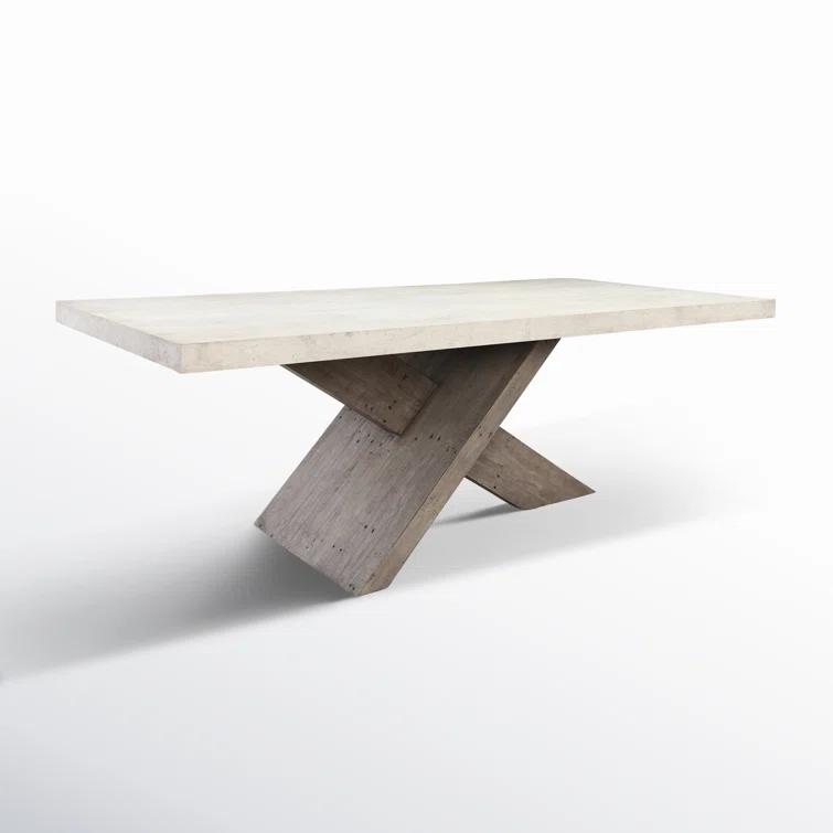 Durant Cream & Gray Reclaimed Wood 84" Rectangular Dining Table