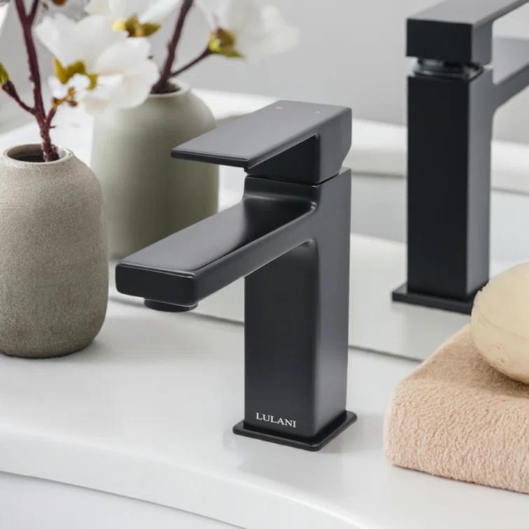 Lulani BA-600-01MB Lulani Capri Single Hole Bathroom Faucet with Drain Assembly