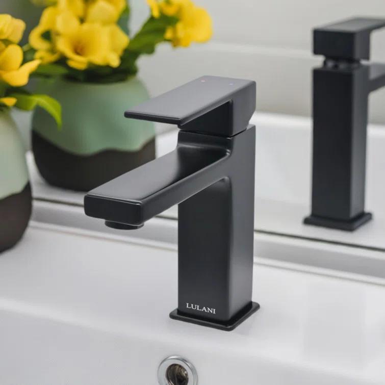 Lulani BA-600-01MB Lulani Capri Single Hole Bathroom Faucet with Drain Assembly