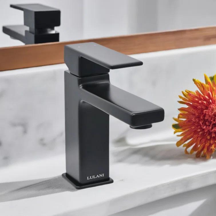 Lulani BA-600-01MB Lulani Capri Single Hole Bathroom Faucet with Drain Assembly