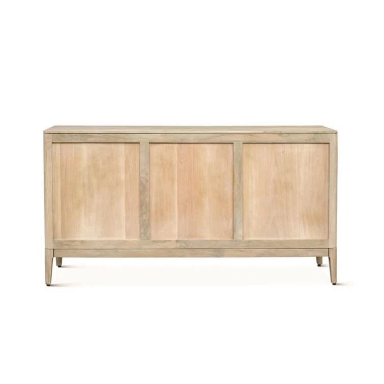Calabasas 64" Beige Mango Wood Sideboard with Cane Accents