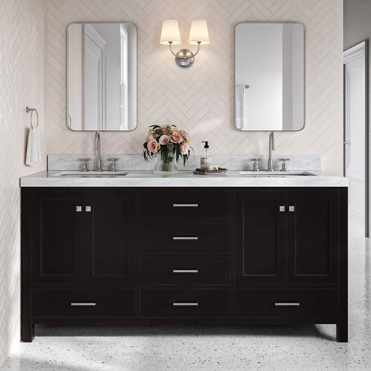 Cambridge Double Bathroom Vanity with Carrara Marble Top