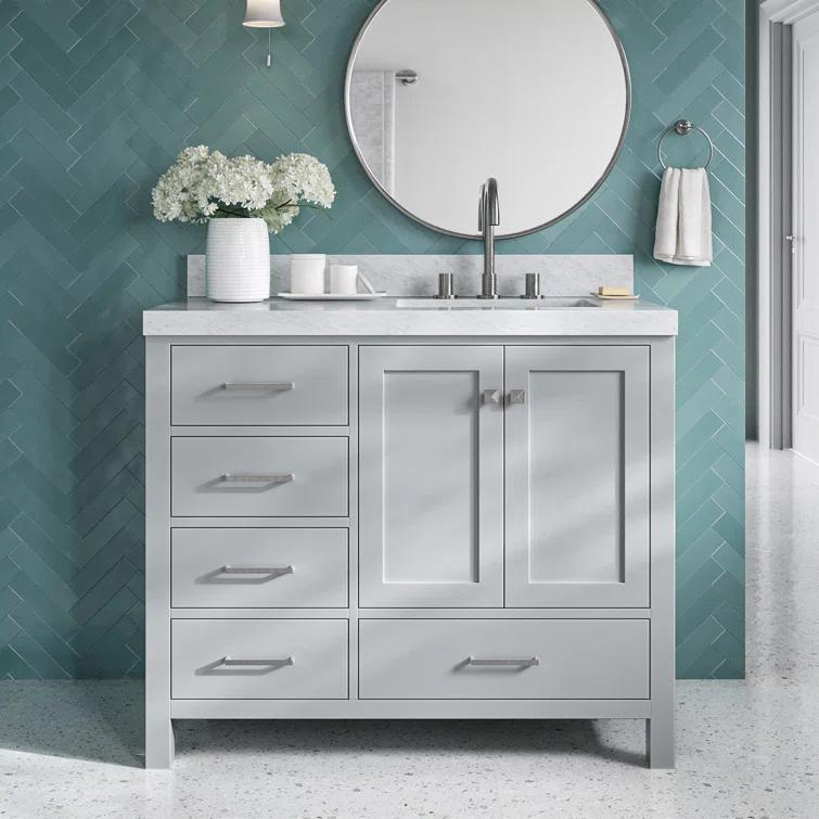 Cambridge 42'' Single Bathroom Vanity with Carrara Marble Top