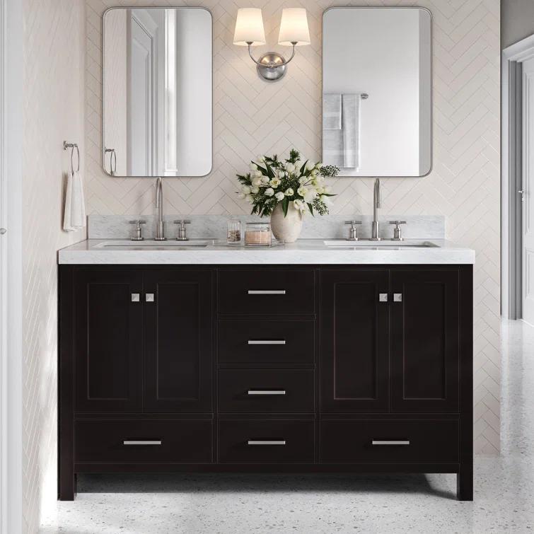 Cambridge Double Bathroom Vanity with Carrara Marble Top