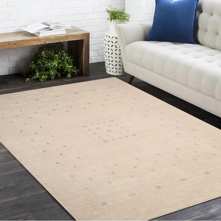 Cyrena Hand-Loomed Wool Rug - Natural / 5' x 8'