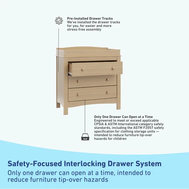 Noah 3 Drawer Chest with Changing Topper