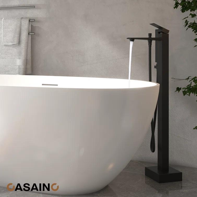 Single Handle Free Standing Bathtub Faucet with Diverter and Handshower