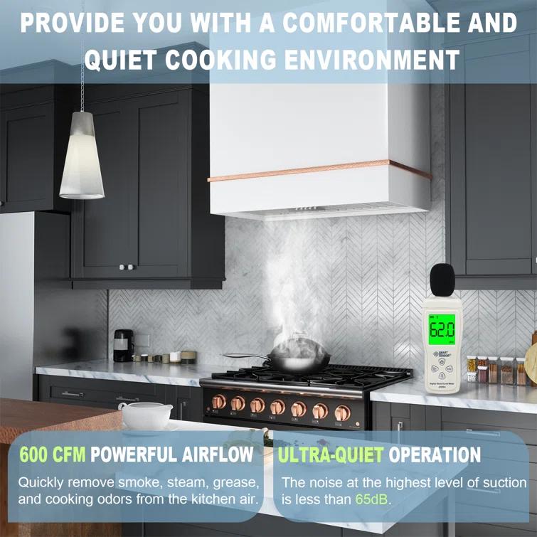 Akicon 36" 600 CFM Ducted (Vented) Wall Range Hood